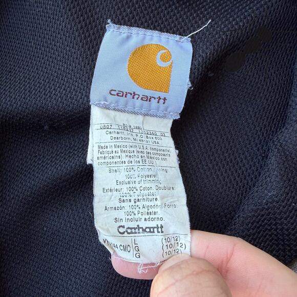 Vintage Y2K Carhartt YOUTH YJ144 CMO camo hooded work wear jacket - Picture 5 of 7
